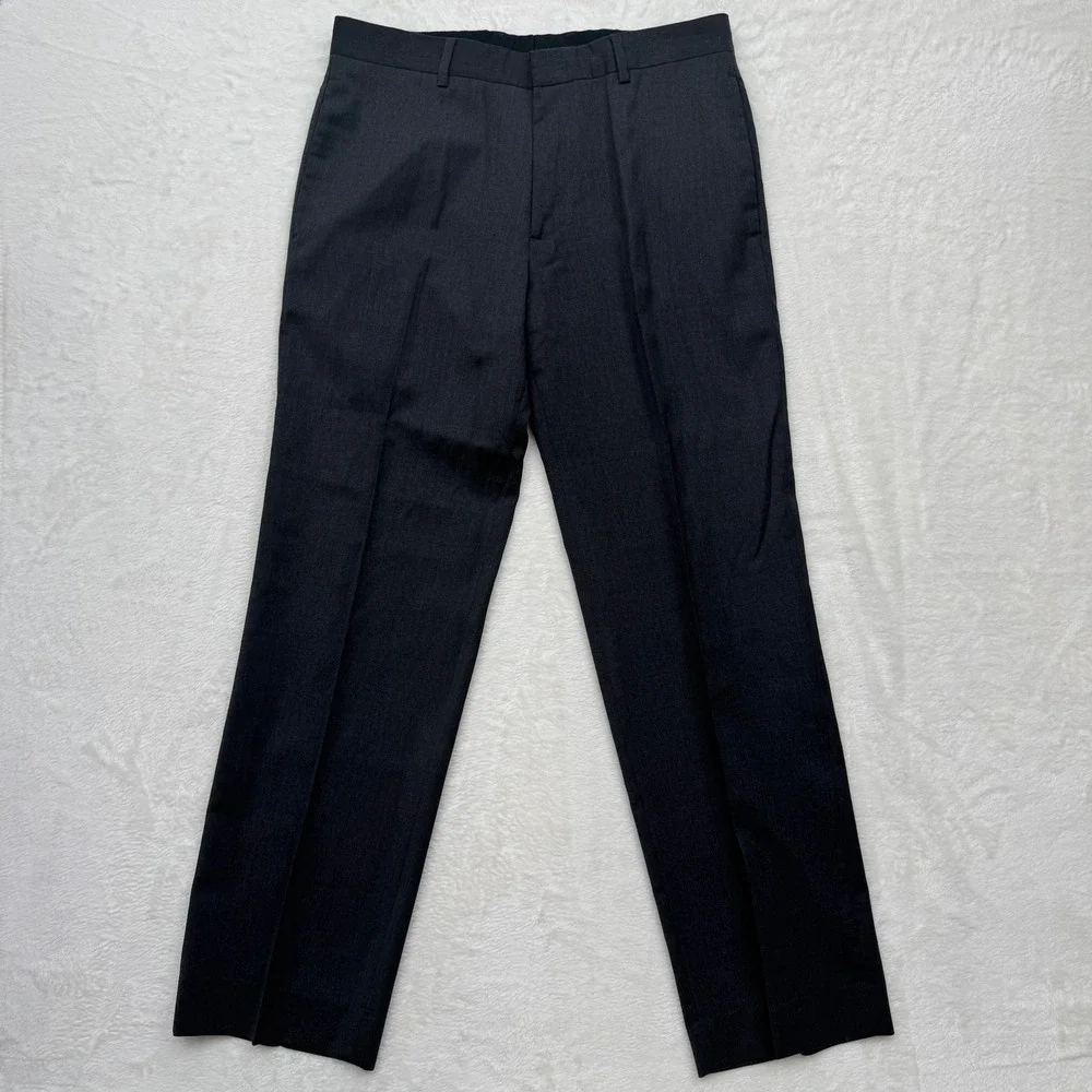 Banana Republic Dress Pants Mens 33x31 Grey Modern‎ Fit Wool Flat Front Trousers